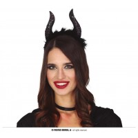   DIADEMA CUERNOS NEGROS GLITTER