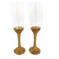     2 COPAS CHAMPAN BARROCO ORO