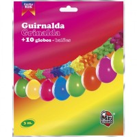 GUIRNALDA 10 GLOBOS DE COLORES SURT 3M