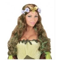PELUCA HADA CON DIADEMA DE FLORES