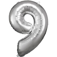   GLOBO 34" FOIL FORMA N9 PLATA