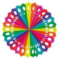   ABANICO PAPEL MULTICOLOR 50CM