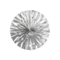   3 ABANICOS PAPEL PLATA 40/30/30CM