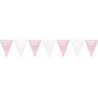 BANDERIN TRIANGULAR ROSA BLANCO 25MT