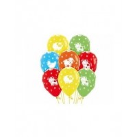 $D 12 GLOBOS R12" LATEX ANIMALES GRANJA