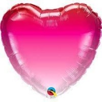 GLOBO 18" FOIL CORAZON ROSA DIFUMINADO