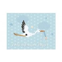 MINI TARJETA CELESTE ENHORABUENA  