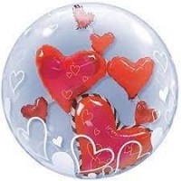 GLOBO 24" BURBUJA DOBLE LOVE CORAZON