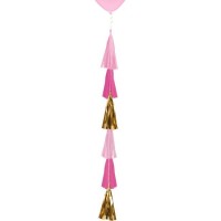 TIRA P/GLOBOS FLECOS ROSA PASTEL 70CM