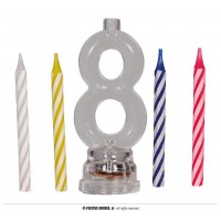 PORTAVELAS LED N8 C/4VELAS 13CM
