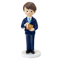 FIGURA NIÑO COMUNION BIBLIA 17CM