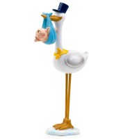 FIGURA CIGUEÑA GORRO AZUL 22CM