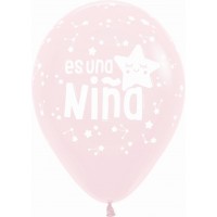 12 GLOBOS R12" ES UNA NIÑA ESTRELLAS