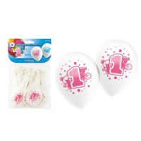 10 GLOBOS HG2025 PRIMER AÑO NIÑA 90CM