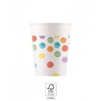   8 VASOS CARTON TOPOS MULTICO 200ML