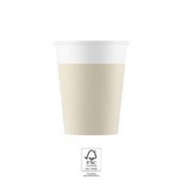   8 VASOS CARTON BEIG 200ML