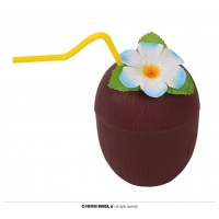VASO PAJITA FORMA COCO 15CM