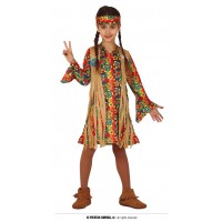 DISFRAZ 5A6AÑOS VESTIDO CHALEC HIPPIE