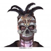$D MASCARA CON PLUMAS VOODOO