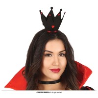 DIADEMA CORONA NEGRA REINA CORAZON