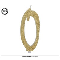    VELA GLITTER ORO N0 12,5CM