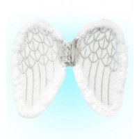 DIADEMA ALAS PURPURINA BLANCA 50X40CM