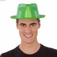  SOMBRERO PLAS FEDORA GLITTER VERDE
