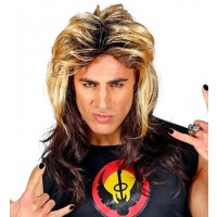 PELUCA CON MECHAS ESTRELLA ROCK AÑOS 80