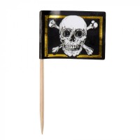   24 PICK BANDERAS PIRATAS 7CM