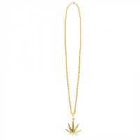   COLLAR METAL ORO HOJA HIERBA MARIA