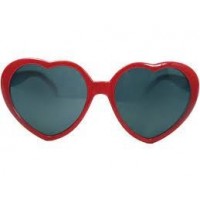   GAFAS FORMA CORAZON ROJO