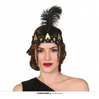 TOCADO CINTA CHARLESTON CON PLUMA
