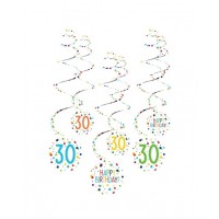 KIT 6 TIRAS ESPIRAL BIRTHADY CONFETI 30