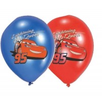   6 GLOBOS 11" LATEX CARS