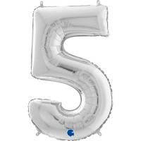  GLOBO 40" FOIL FORMA N5 PLATA