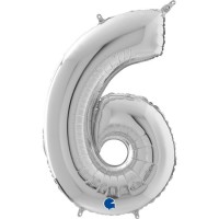   GLOBO 40" FOIL FORMA N6 PLATA