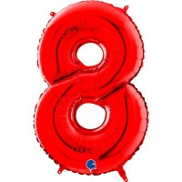   GLOBO 40" FOIL FORMA N8 ROJO