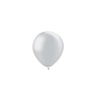   100 GLOBOS 5" 45M93 METAL PLATA