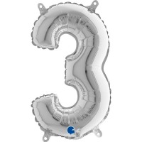   GLOBO 14" FOIL FORMA N3 PLATA