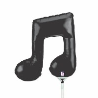 GLOBO 14" PALO FOIL  FORMA NOTA MUSICA