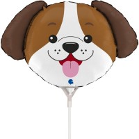 GLOBO 14" PALO FOIL FORMA CARA PERRO