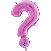 GLOBO 26" FOIL FORMA INTERROGANTE ROSA