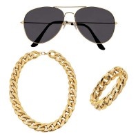 SET MAFIOSA GAFAS COLLAR PULSERA