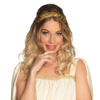   DIADEMA TIARA HOJA LAUREL META ORO