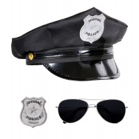SET POLICIA GORRO GAFAS PLACA