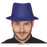    GORRO GANSTER LENTEJUELAS AZUL
