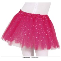 TUTU FUCSIA CON ESTRELLAS 30CMS