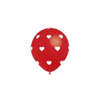   8 GLOBOS 112P25498 CORAZONES ROJOS
