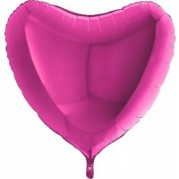   GLOBO 36" FOIL CORAZON MAGENTA