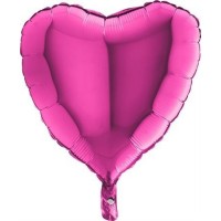   GLOBO 18" FOIL CORAZON MAGENTA